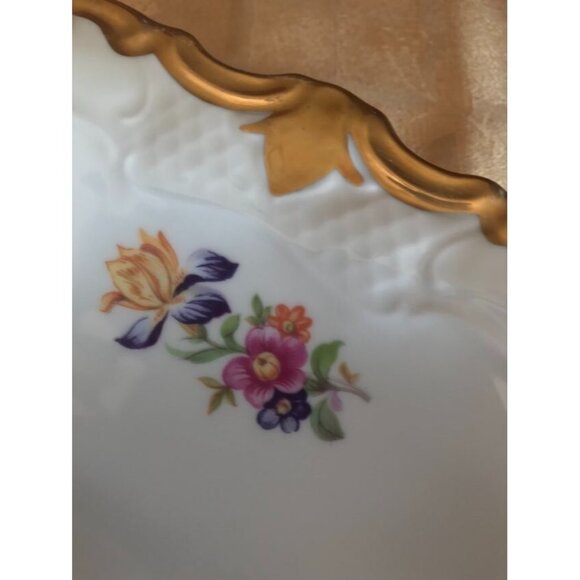 Reichenbach Fine China Floral Round Platter Plate GermanyHeavy Gold Trim 13" - Picture 3 of 11